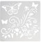 FINGERINSPIRE Schmetterling Metall Schablonen 16cm Quadratisch Scrapbooking Malschablone Edelstahl Blumen Muster Malerei Schablonen für Crafting, Gravur, Pyrographie, Journal und Holz Brennen
