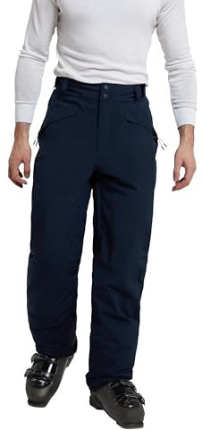 Mountain Warehouse Orbit Stretch Mens Ski Pants - Waterproof Winter Salopettes, Recco Reflectors - Perfect for Winter Holidays, Skiing & Snowboarding Navy XS