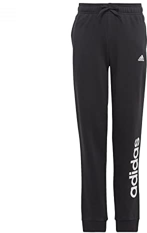 adidas Niñas Essentials Linear Logo Pants, Black/White, 9-10 Years