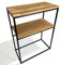 FLEXISTYLE Konsolentisch schwarz Metall Holz Eiche Industrial LOFT Design (60x80x30 Zwei Regale)