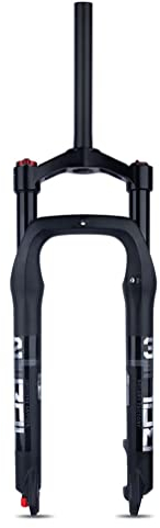 HIMALO 26x4.0 Forcella Ammortizzata Fat Bike Corsa 110mm Forcella Pneumatica MTB 1-1/8 Forcelle Anteriori Dritte Smorzamento Blocco Manuale Regolabile QR 9mm, Adatto Snow Beach E-Bike (Color : Black)