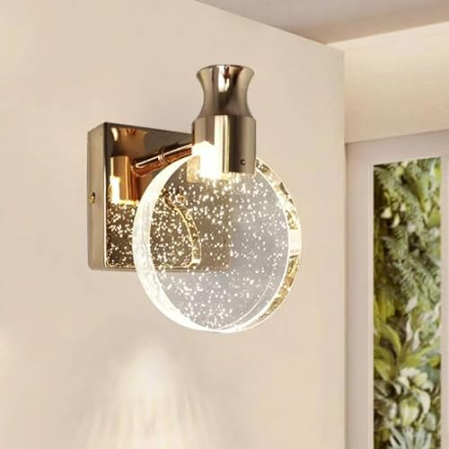 Comely Wandbeleuchtung Modern, LED Wandleuchten Innen, Gold 1000LM Kreative Einfachheit 3 Farbtemperatur Wandleuchte Innen LED Dimmbar für Schlafzimmer, Wohnzimmer, Flur, 3000K/4500K/6500K