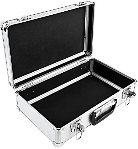 Youyijia Flight Case 40X24X12.5Cm Toolbox Lockable Tool Case Aluminium Box Tool Cases Hard Key Secured Camera Case Silver Tool Storage Case for Storage Transportation