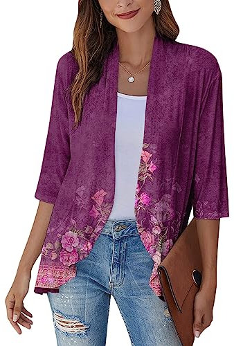 TIMEMEAN Cache-Cœur En dentelle Cardigan Épais En Forme de Cascade Pulls Cardigan pour Femmes Veste de Cardigan pour Dames Kimono Long Hauts de Travail pour Femmes Chemise à Boutons Noire pour Femmes