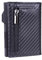 Bovem hiziel Herrenbrieftasche mit automatischem Pop-up-Kartenhalter， Geldbörse für Herren，Karten Portemonnaie，RFID Schutz，Ultra Slim Wallet (SCHWARZ MIT TEXTUR)