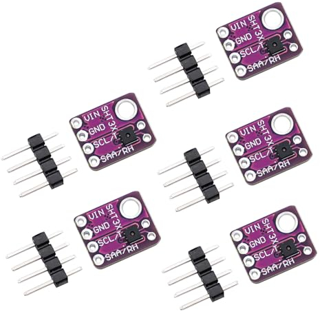 ARCELI 5 StüCk SHT31-D Temperatur Feuchtigkeit Sensor, Digital Output Temperature and Humidity Sensor Module IIC I2C Interface 3.3V Compatible with Arduino