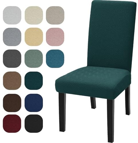 YSTELLAA Stuhlhussen 2er Set, Stuhlhussen Stretch, Sesselüberzug, Universal-Sitzbezug, Waschbar Und Abnehmbar, Dekoration Stuhlbezug Für Haus, Bankett-/Büro-Hochzeitsdekorationen, Dunkelgrün