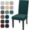 YSTELLAA Coprisedie Con Schienale 2 Pezzi, Coprisedia Elasticizzati Universal, Jacquard Fodere Sedie Soggiornoi, Fodera Sedia Antigraffio, Copertura Sedia Lavabile, Super Morbido, Verde Scuro
