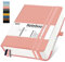 Mlife Notizbuch A4 Liniert,Dickes Notizbücher mit 360 nummerierten Seiten und 100g/M² Tintenfestes Papier,Hardcover Collegeblock, Tagebuch mit 2 Rücktasche für im Büro oder in der Schule(Rosa)