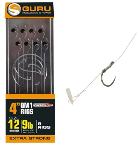 Guru QM1 4 Speed Stop Hair Rigs Barbless (Size 12 9lb)