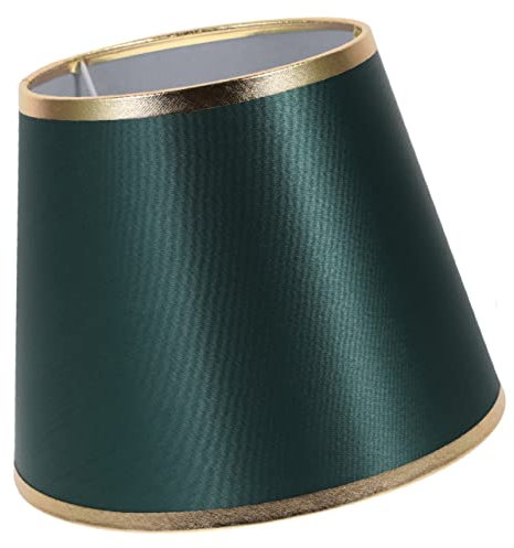 Didiseaon Pantalla De Lámpara Pequeña E27 Color Dorado-verde Tela Para Decoración De Interiores 26 Cm Adecuado Para Dormitorio y Sala De Estar