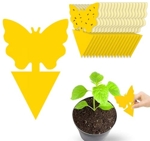 VBKITW Gelbsticker Trauermücken bekämpfen 20x - Gelbtafeln Trauermücken gegen kleine fliegen in Blumenerde, Trauermückenfrei mittel gegen Trauermücken, Alternative zu Nematoden gegen Trauermücken