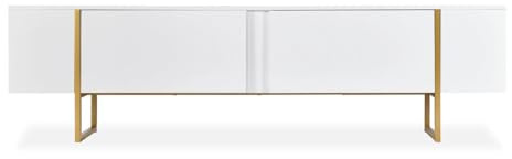 Paris Prix Meuble TV 2 Portes Valentin 180cm Blanc & Or
