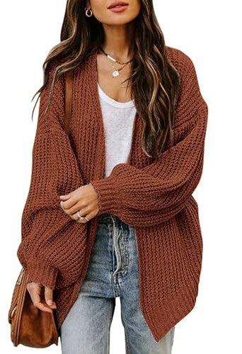 Jhsnjnr Strickjacke Damen Dicke Offene Front Strickmantel Oversize Pullover Herbst Langarm Grobstrick Warme Cardigan