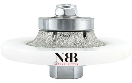 NBB Diamant-Profilscheibe Diamantfräser Fräsbohrer Trennreibahle Profilierungs-Bit für Porzellan Fliesen Keramik Granit Marmor Stein einfach zu verwenden auf Winkelschleifer (Half-Bullnose, B10)