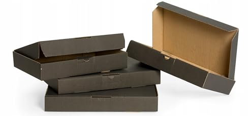 WePack 10 Stück Maxibriefkartons 350x250x50 mm Innenmaß Maxibrief Versand Post Faltschachtel 1-Wellig 400g Schwarz Postkarton Versandschachtel Paket Päckchen Versandkarton warensendung