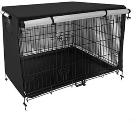 Abdeckung für Hundekäfig, strapazierfähig, Oxford-Stoff, für den Garten, Innenhof, Hundekäfig-Schutz (schwarz, 63,5 x 48 cm)