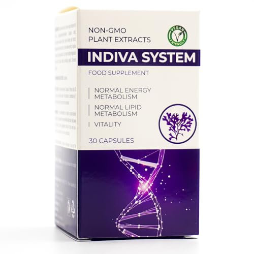 Indiva System, Complément Alimentaire 30 Capsules, Spiruline et Caféine