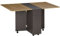 HOMCOM Klappbarer Esstisch auf Rollen mit Stauraum 2 Schubladen und 1 Schrank 76 x 140 x 74 cm Grau und Naturholz