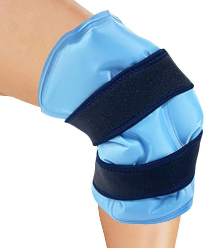 MeoZynxadril Bolsa Hielo Rodilla, Envoltorio Gel Frío Reutilizable, Hielo Lesiones, Bolsa Gel Frio Calor, para Hinchazón, Cirugía de Reemplazo de Rodilla, Terapia de Compresión Fría, Azul