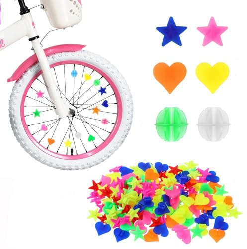 Weenwill Fahrradspeichen Deko Kinder,216 Stück Bunten Fahrradspeichen Fahrrad Zubehör Kinder,Fahrrad Speichenperlen Kinderfahrrad Reflektierende Speichenklicker,Raddekoration für Jungen und Mädchen