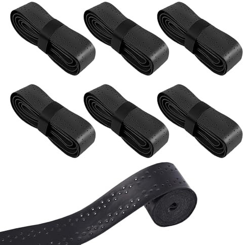 6 Stück Griffband Tennisschläger,Badminton,Zubehör,Rutschfestes Overgrip für,Federballschläger,Squash Schläger,Tape,Selbstklebend,Anti-Rutsch Handkleber Head Griffbänder,Badmintonschläger,Racket