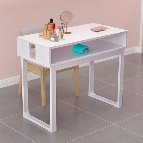 PP-Vic Manicure Table Nail Desk, Women's Manicure Table, Manicure Table for Manicurists, Modern Multi-Purpose Table, Nail Makeup Equipment,White
