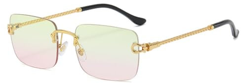 KXQYIKYI Sunglasses Women Men Rimless Gradient Sun Glasses Shades Cutting Lens Ladies Frameless Eyeglasses Retro Fashion