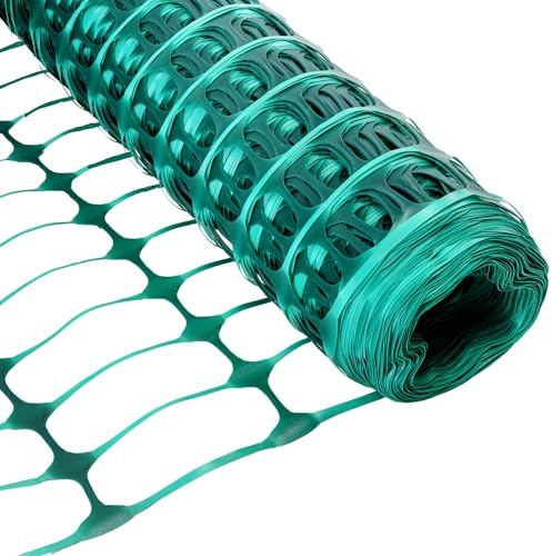 Vigil 50 Metre Roll Barrier Fencing - Flexible, Durable and Weatherproof Mesh Plastic - Green