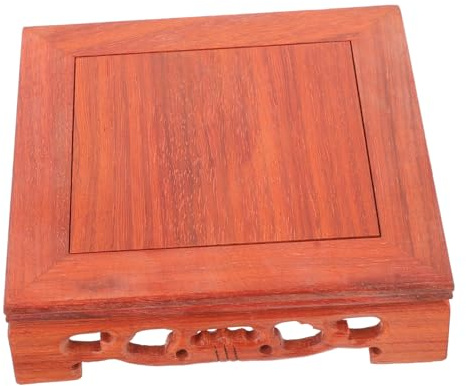 TOYANDONA Wood Display Stand Vase Base Wooden Display Base Teapot Stand Red Sandalwood for Home Office Decoration