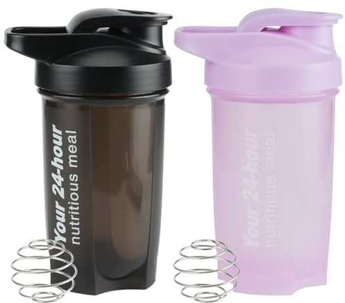 HO-SFSM 2 Pièces Protein Shaker, 500 ml Bouteille Shaker de Protéines
