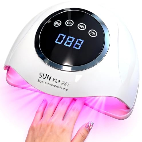 500W-UV-LED-Nagellampe, Nageltrockner für Gel-Nagellack mit 90 Lampenperlen, Touchscreen, 4-stufigem Timer und automatischem Sensor, ideal für den Heimgebrauch, Nagellacktrockner für Salon und Zuhause