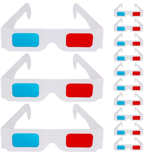 TEHAUX 150PCS Bulk Red Blue Lens Glasses Paper Cardboard Stereoscopic Eyewear for Classroom Science Projects Stem Education Movie Parties Comic Book Viewing