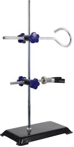 AMUSLESUR Mini Retort Stand Laboratory Iron Support Stand Portable | Easy to Assemble and Disassemble, Rust-Proof Finish, Stable Base, for Beakers Flasks and Funnels