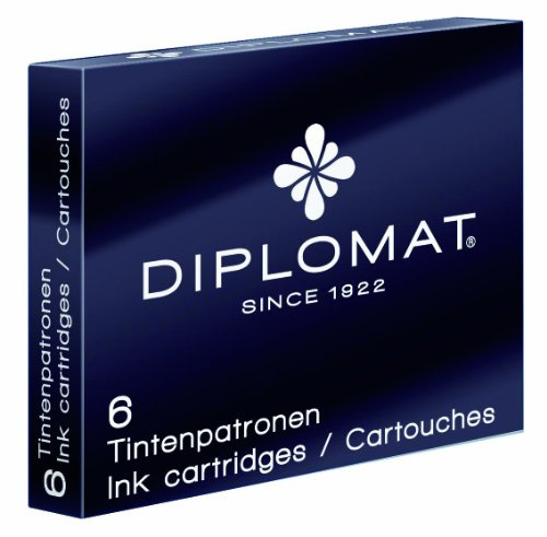 Diplomat Ink Cartridges- 6 Pack- Black