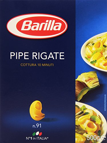 Barilla - Pipe Rigate, Durum Wheat Semolina Pasta, n.91-500 g