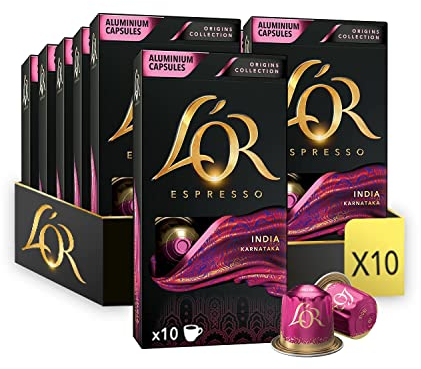 L'OR Origins India Coffee Pods x10 (Pack of 10, Total 100 Capsules)