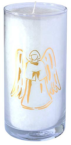 Kerze Pure Engel im Glas Stearin Weiss