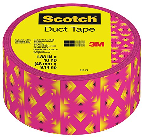 Scotch Duct Tape, 1.88 x 10 yd, Pink and Yellow Tribal (910-P2) by Scotch