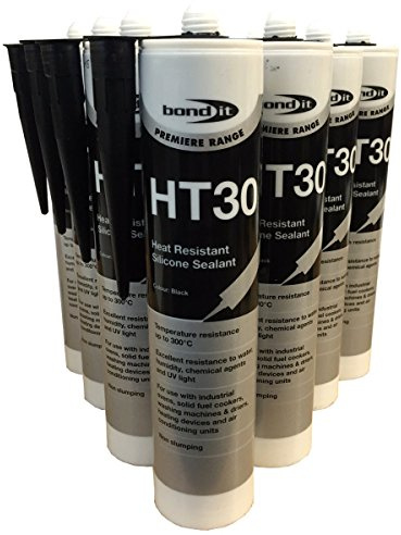 (PACK OF 4) BLACK HT30 High Temperature Heat Resistance Silicone Sealant