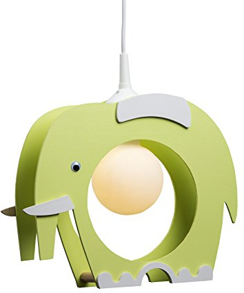 Elobra Kinderlampe Deckenleuchte Hängeleuchte Elefant, Kinderzimmer, Holz, lindgrün, A++, 23 x 29 x 12 cm