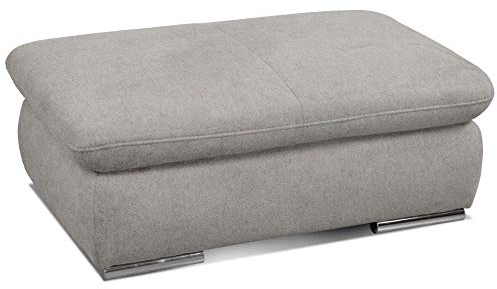 Cavadore Hocker Alkatraz / Polsterhocker passend zum Ecksofa oder zur Wohnlandschaft Alkatraz / Modernes Design / 101 x 43 x 68 / Hellgrau