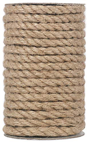 Vivifying Cuerda de yute de 8 mm, cuerda natural resistente para manualidades, poste rascador de gato, paquete (marrón)