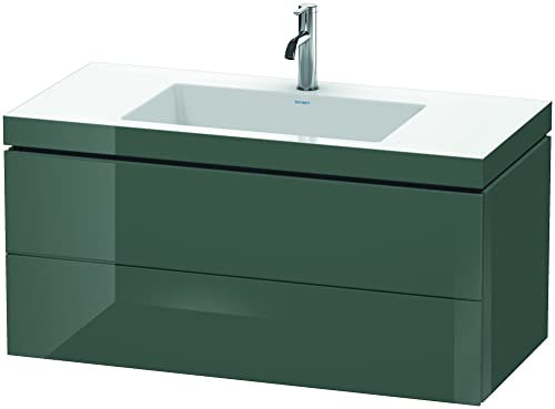 Duravit L-Cube Möbelwaschtisch c-Bonded mit Unterbau wandhängend, 100x48 cm, 2 Schubkästen, ohne Überlauf, 1 Hahnloch, Farbe: Dolomiti Grey Hochglanz Lack - LC6928O3838