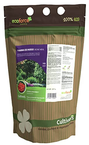 CULTIVERS Harina de Hueso 1 kg. Abono para Plantas Ecológico. Aporta Fósforo y Calcio a los Cultivos. Fertilizante 100% Natural Mejora la Calidad, consistencia y Vida postcosecha del Fruto