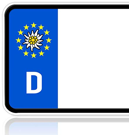 Ritter Mediendesign 2 Stück Nummernschild Kennzeichen Aufkleber Edelweiss Klebegrafik Waschstrassenfest UV-Beständig