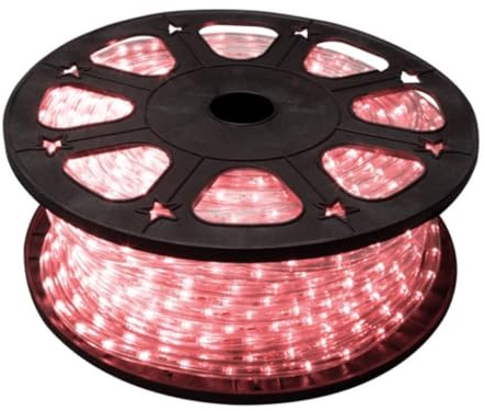 HQ-Power Tube lumineux LED, guirlande lumineuse, tube LED extérieur, cordon lumineux, flexible lumineux, décoration pour intérieur et extérieur, 36 LED/mètre, rouge, 45 m