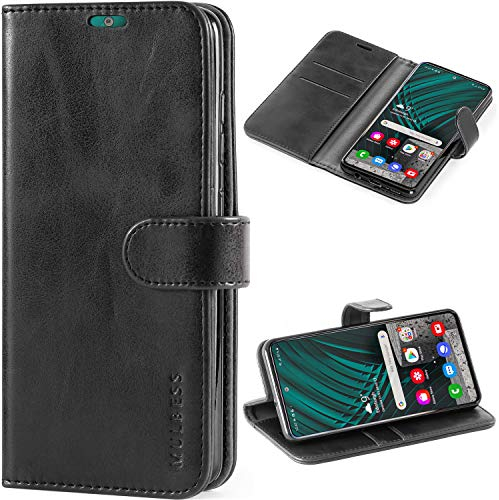 Mulbess Vintage Handyhülle für Samsung Galaxy A51 - Leder Klapphülle, Schutzhülle, Handytasche mit Tasche - Schwarz