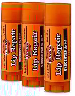 O'Keeffe's Lip Repair Lippenbalsam, geruchlos, 4,2 g, Weiß, 3 Stück