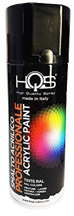 4R Quattroerre.it Vernice Spray HQS Smalto Acrilico Nero Lucido 400 ml per Auto